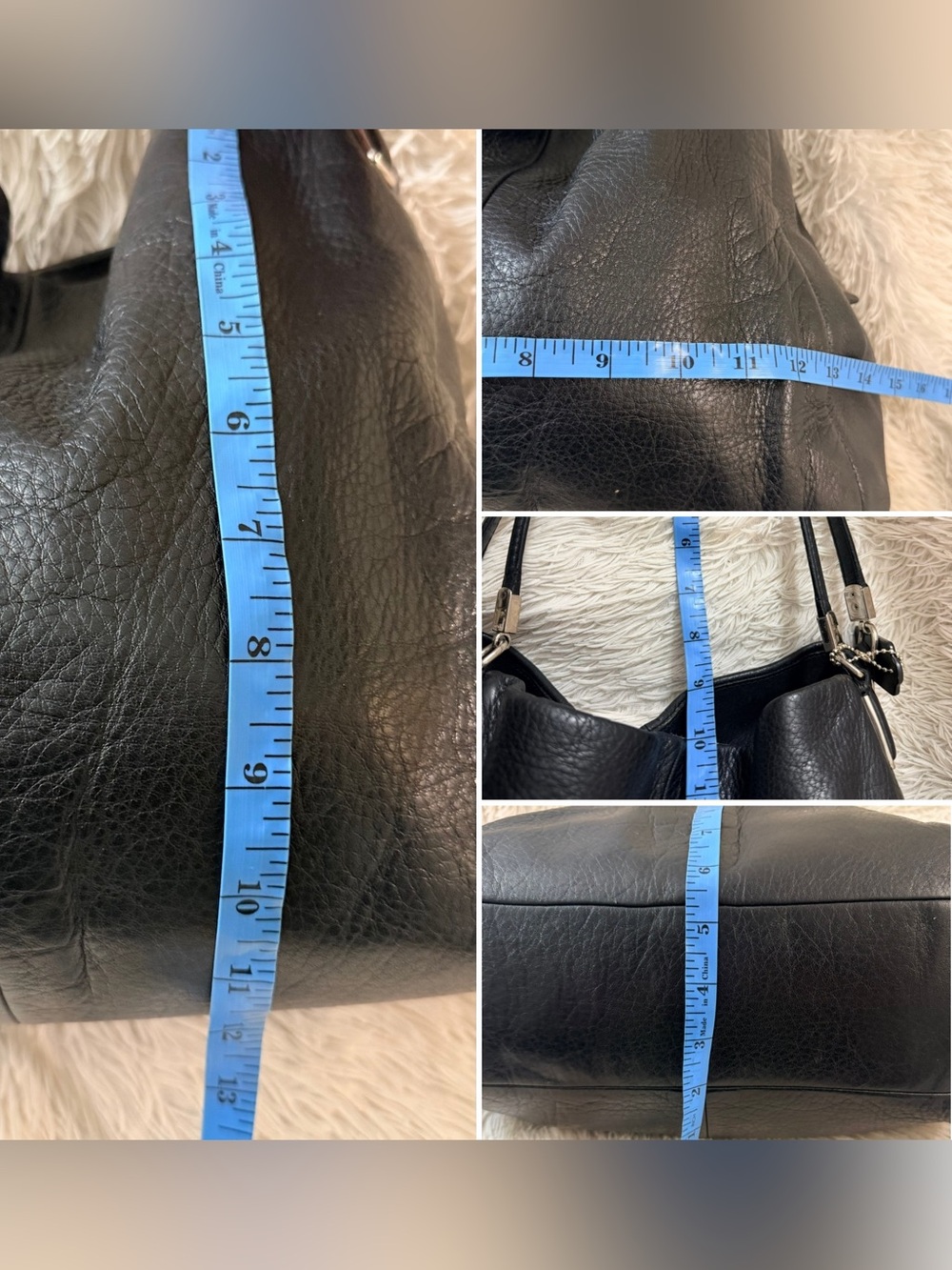 Coach Madison Phoebe 2013” Black Pebbled Leather Hobo Shoulder Bag #26224 - Picture 15 of 16